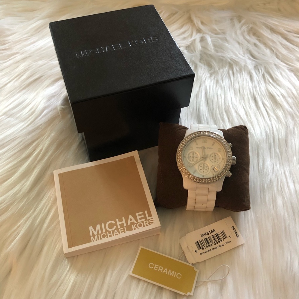 Authentic Michael Kors White Ceramic Watch